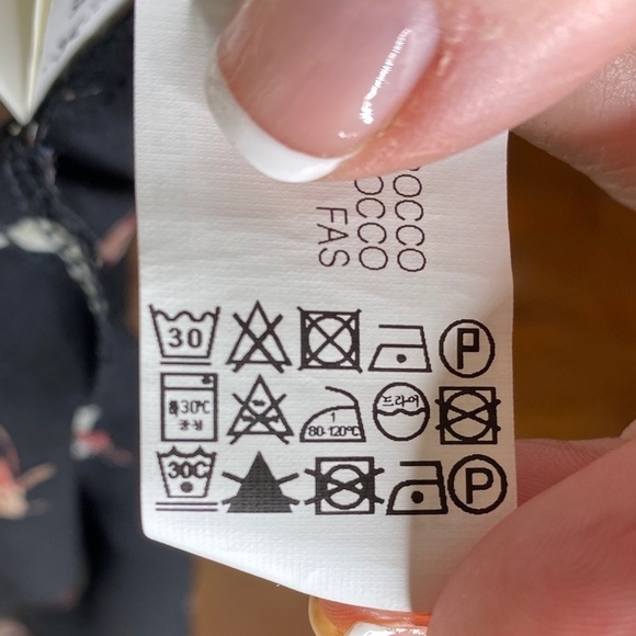 Zara Basic Z1975 Denim Top Sheer Floral Black Small - Picture 11 of 12